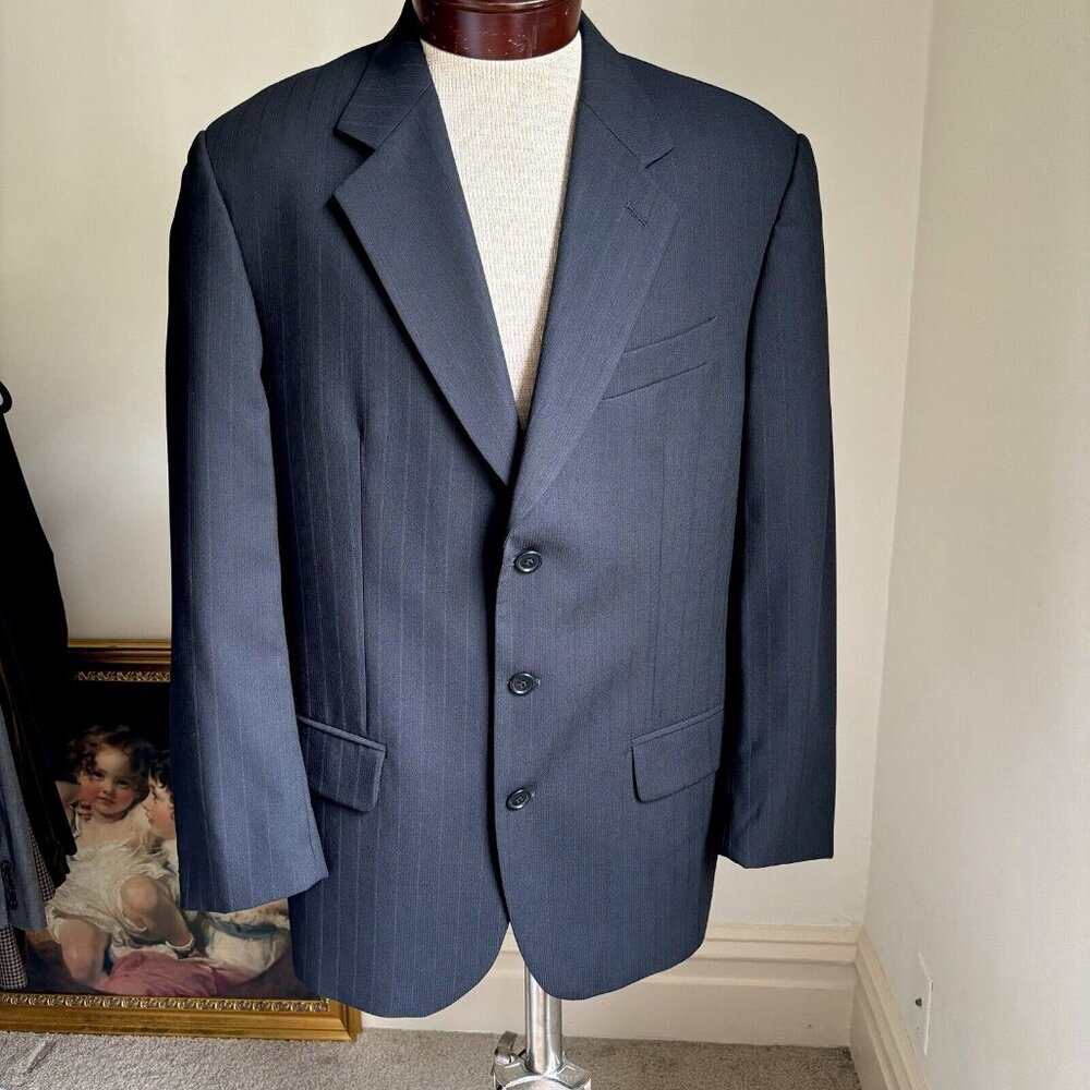 Missoni Sport Coat Men's 40-42R Wool Marlane Blazer Black Striped Made‎ In Italy